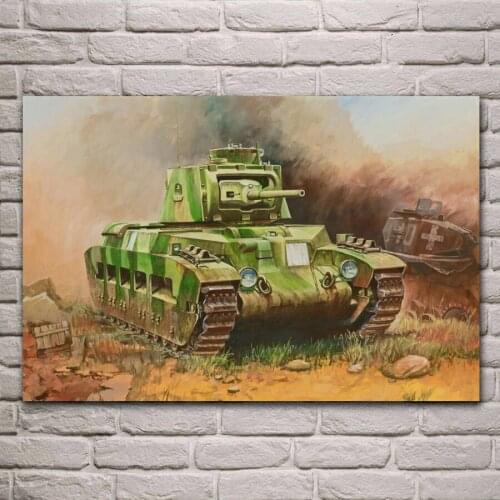 Art British Infantry medium tank Matilda II WW2 EA124 living room home wall modern art decor wood frame fabric posters