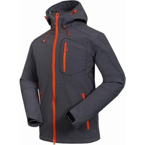 Mens Soft shell jacket outdoor windproof Hiking jacket breathable fleece Lined Softshell coat Mountain climbing trekking wear
