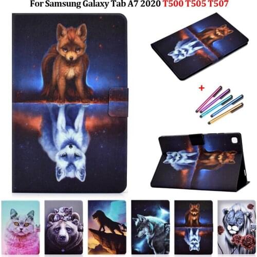Fashion Wolf Fox Animal Capa Para Tablet For Samsung Galaxy Tab A7 2020 Slim Cover for Samsung Galaxy Tab A7 sm t500 t505 case