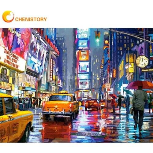 CHENISTORY Painting By Numbers New York Street City Landscape For Adult Acrylic Paint By Numbers Wall Art Picture Diy Home Decor