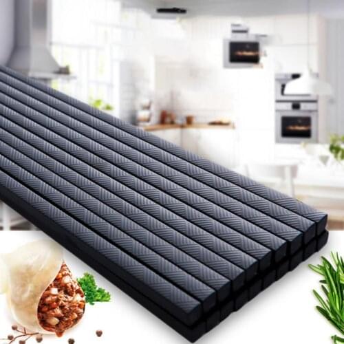 10 Pair Chopsticks Set Comfortable Non-slip Plastic Easy to Clean Temperature Resistance Food Grade Chopsticks for Chinese