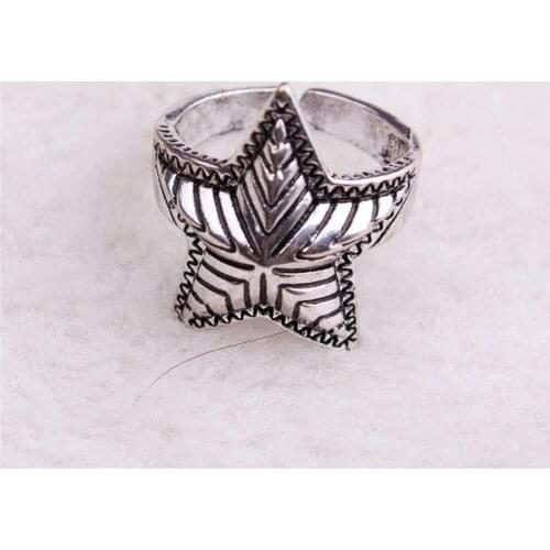 Punk Retro Silver Colour Star Knuckle Ring Bohemian Gothic Flower Animal Peacock Ring Wholesale Jewelry For Men And Women
