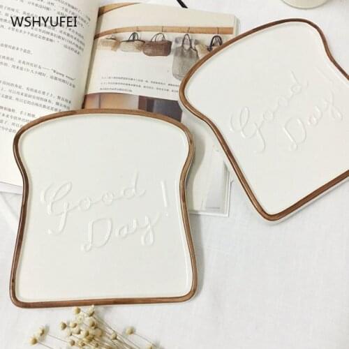 Nordic ceramic creative breakfast bread tray household tableware set dinner plate high-end kitchen tableware decoration artifact