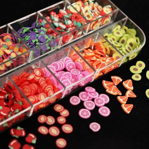 1Box Fruit Nail Art Resin Fillings Soft Clay Nail Sticker Diy Uv Epoxy Resin Mold Filler Nail Art Decor Crafts Jewelry Making