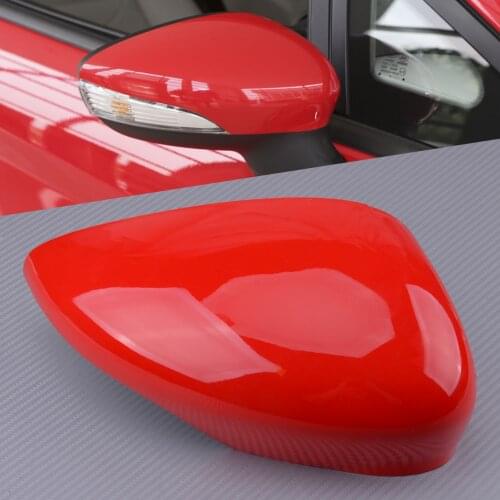 Right Side Red Wing Door Mirror Cover Cap Red Plastic Fit For Ford Fiesta MK7 2008 2009 2010 2011 2012 2013 2014 2015 2016 2017