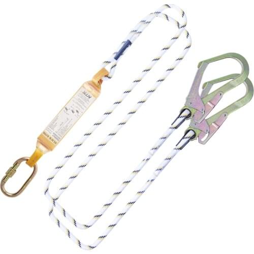 Professional Fall Arrest Protection Safety Shock Absorbing Lanyard Double Leg Harness - CE Certified