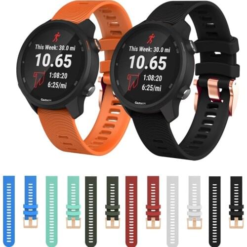 Sport Watch strap For Garmin Vivoactive HR/vivoactive 3/Forerunner 645 MUSIC 245 MUSIC Rose gold buckle silicon Smart Wristband