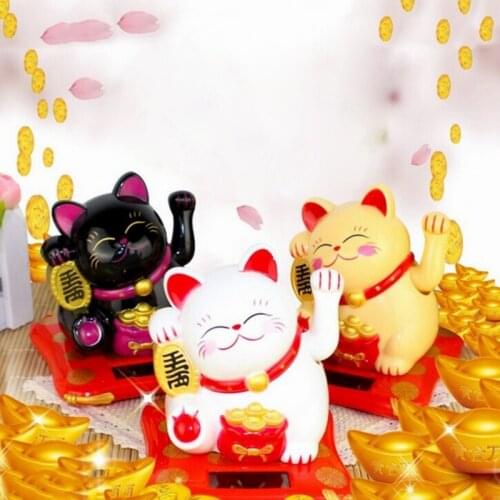 Lucky Money Cat Waving Arm Waving Hand Cat Home Decor Welcome Waving Cat Sculpture Statue Decor Car Ornament