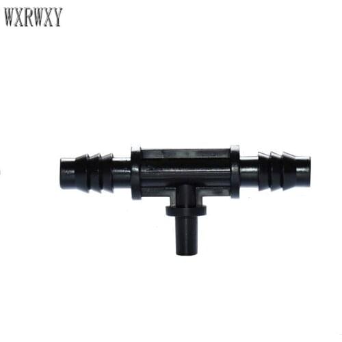8/11 mm mist connector Tee connector garden irrigation tee garden hose splitter 3/8" water splitter barbed hose connector 3/8