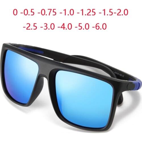 Sports Prescription Sunglasses Men Polarized Colorful Lens TR90 Silicone Legs Short-sight Sun Glasses For Man 0 -0.5 -0.75 To -6