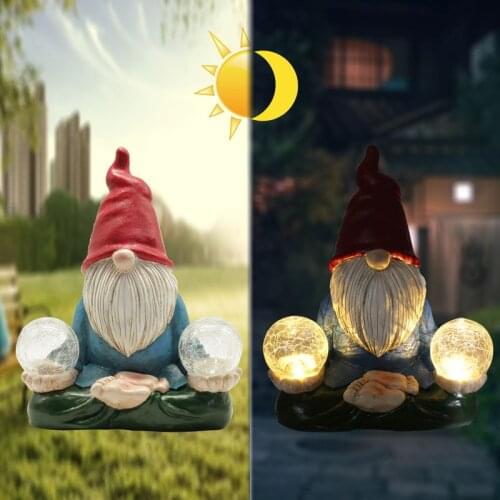 LED Solar Garden Lights Creative Dwarf Night Light Home Resin Crafts Outdoor Garden Decoration Waterproof Solar Lamp For Porch