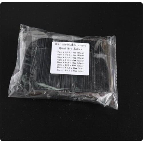 328PCS Black Polyolefin Heat Shrink Tube Cable casing Wire and Cable Insulation casing 2:1 Heat Shrink Tube device