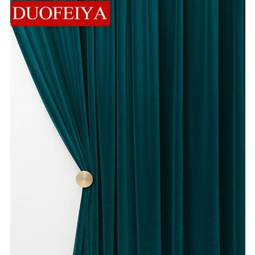High-end Wool Velvet Curtains for Living Room Bedroom Luxury Retro Dark Green Malachite Green American Blackout Curtains Custom