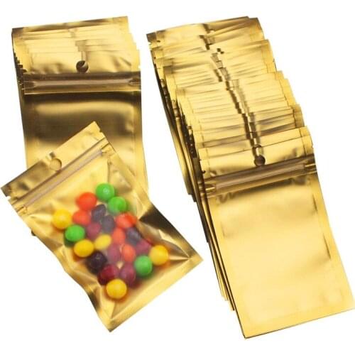 1000Pcs/Lot 11 Size Gold Mylar Zip Lock Bags Aluminum Foil Bags Metallic Foil Mylar Flat Mini Ziplock Bag Wholesale
