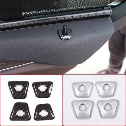2Pcs Car Door Pin Lock Cover Stickers Case Decor For BMW 5 Series G30 2017 2018 2019 2020 2021 ABS Auto Interior Accessories