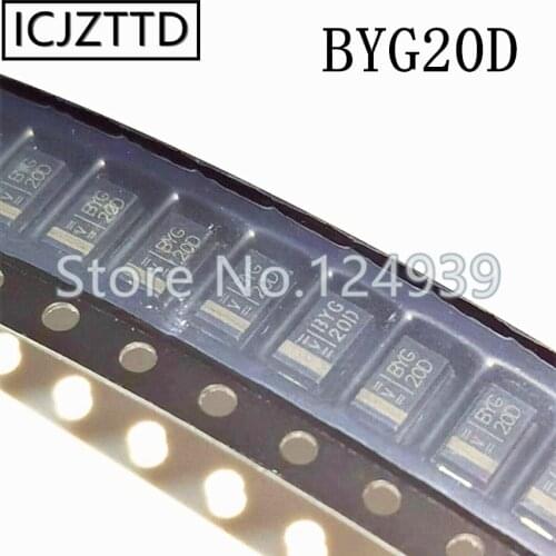 20pcs BYG20G SMA NEW BYG20G-E3/TR BYG20G-E3 BYG20 DO-214AC SMD Rectifier BYG20D BYG20J