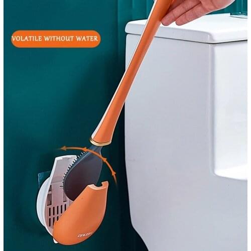 2021 Toilet Brush No Dead Ends To Wash The Toilet Silicone Brush Hanging Type Kitchen Bathroom WC Accessories Cleaning Sets