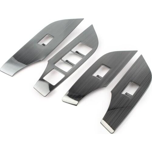 4Pcs/Set Car Interior Inner Window Switch Lift Panel Cover Moulding Trims For Toyota RAV 4 2019 2020 RAV 4 LHD