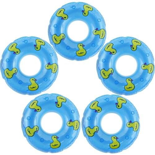 5 Pcs/Lot Blue Swimming Buoy Lifebelt Ring Summer Beach Bathing DIY Accessories For Barbie Doll Baby Girl Kids DIY Toy