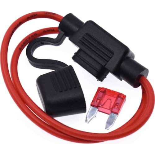 5PCS Waterproof Power Socket Mini Blade Type In Line Fuse Holders with 10A Fuse Car Replacement Fuses