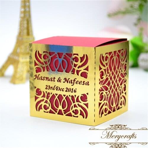 50pieces Free customized design laser cut vines wedding party favor box