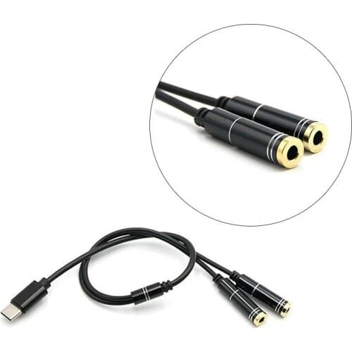Type C To Dual 3.5 Jack Earphone Usb C To 3.5mm Aux Double Headphone Adapter For Letv For Xiaomi