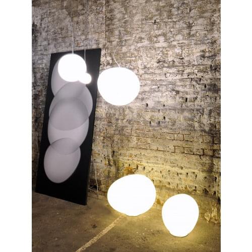 Ltalian White Glass Creative Pebble Decoration Nordic dDzesigner Simple Living Room Hotel Bedroom Bedside LED Lamp