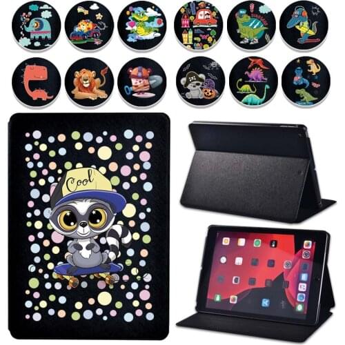 Case for Apple iPad 5/6/7/8th /iPad 2/3/4/iPad Mini 1/2/3/4/5/ Air 1 2 3 4Pro 11 9.7 10.5 -Cartoon Leaher Stand Tablet Cover