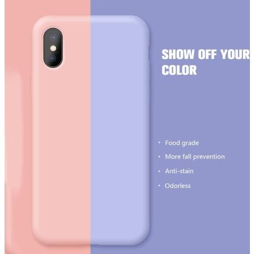 Phone Case For iPhone 7 Case Original Silicone Cover For iPhone 11 Pro XS Max Case For iPhone 7 8 6 6S Plus X XR 8plus Coque