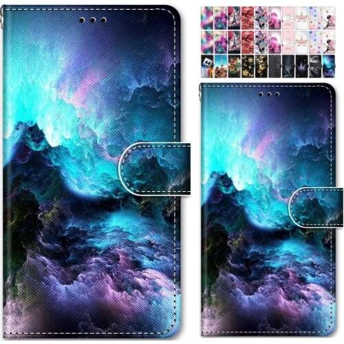 Cute Painted Flip Phone Bags For Case Xiaomi Redmi Go Y2 S2 Note 3 4 4X 5A 5 Pro 6 Pro 7 8 Pro Flip Capa Tower Mountain O08F