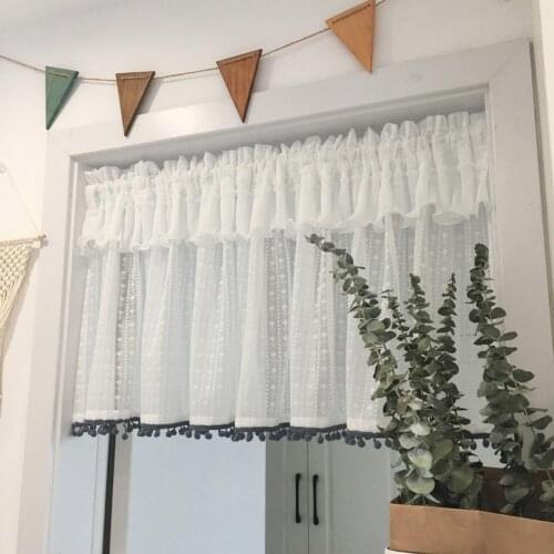 Short Curtain Easy to Install Stylish Cotton Eye-catching Punch-free Home Curtain for Home