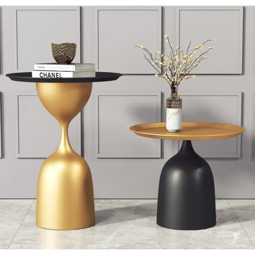 Creative Iron Small round Table Office Light Luxury Negotiation Tea Table Small Apartment Household Creative Sofa Side Table