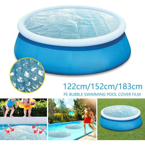 Pool Cover Round Solar Swimming Pool Tub Cover Waterproof Dust Cover Mat Swimming Pool Accessories for 122/152/183cm Swim Pool