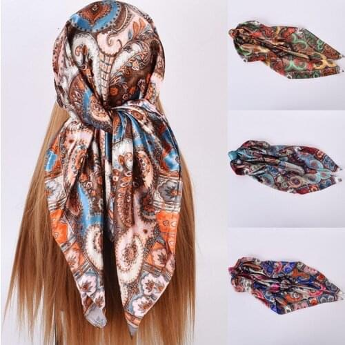 90 Cashew Flower Square Scarf Scarf Scarf Scarf Scarf Wholesale Shawl Headband