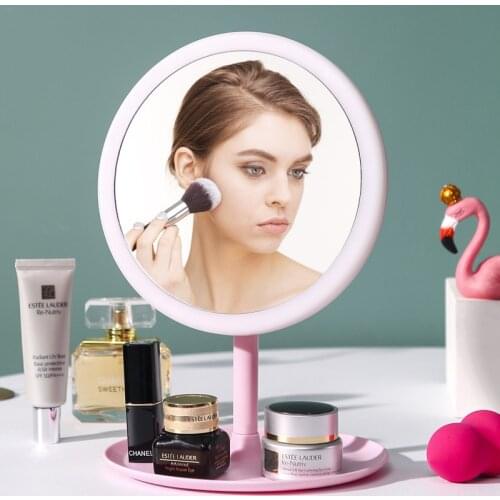 3 Colors Multi-Function Makeup Mirror LED Touch Luminous Makeup Table Mirror Portable Makeup Beauty Mirror