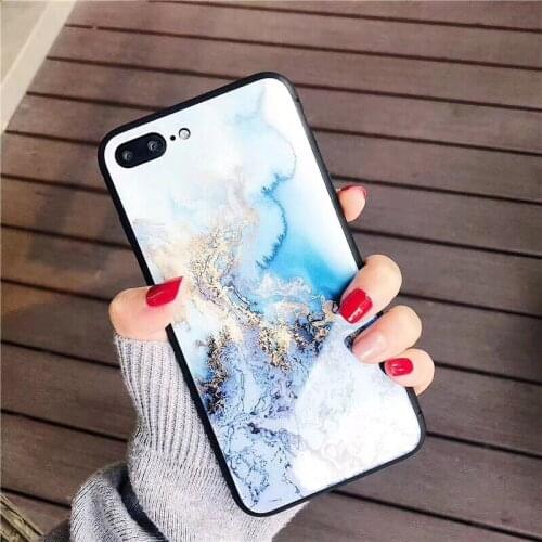 Marble Glass Phone Case For iphone 11 12 pro max 12mini case Tempered Glass Case For iphone 6 6s 7 8 plus xr xs max Coque
