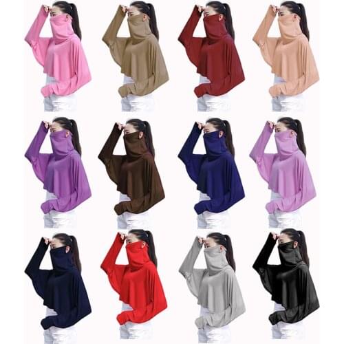 Muslim Long Hijab Niqab Burqa Turban Islamic Loop Scarf Women Headscarf Prayer Clothing