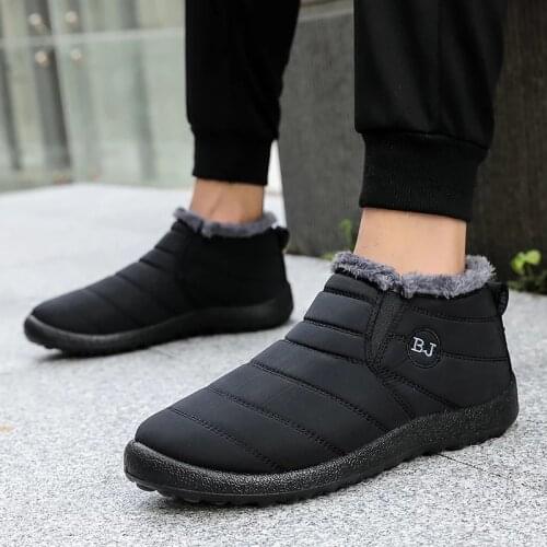 Mens Boots 2021 New Men Snow Boots Waterproof Non-Slip Shoes For Men Casual Fashion Ankle Boots Male Winter Warm Men Footwear