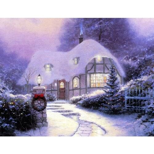 A14705 11CT/14CT/18CT/25CT/28CT oil street patterns Counted Cross Stitch DIY Cross Stitch Kits Embroidery Needlework Sets