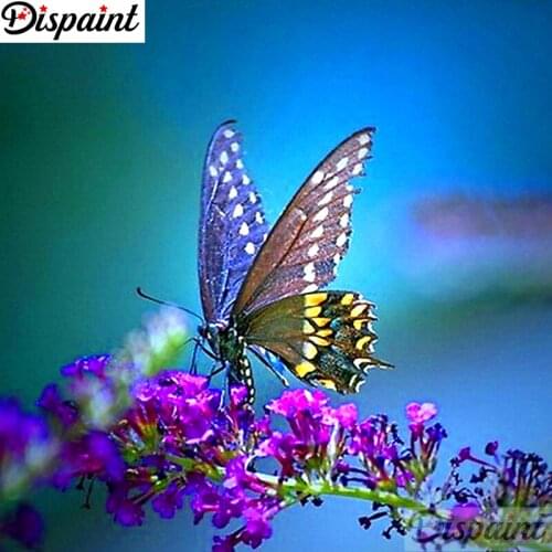 Dispaint Full Square/Round Drill 5D DIY Diamond Painting "Flower butterfly" Embroidery Cross Stitch 3D Home Decor Gift A12115