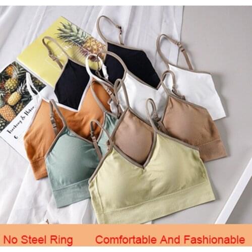 Push Up Solid Bra Elastic Gathering Bralette Summer Anti-light Korean Style Wild Bra Tube Top Sexy Seamless Wire free Bra