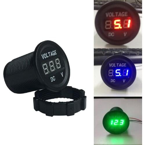 OOTDTY DC 12V 24V LED Voltmeter Voltage Meter Universal Waterproof Motorcycle Boat Car Truck