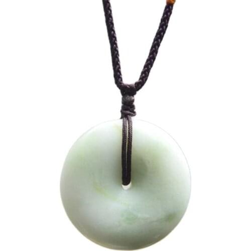 Natural authentic Shaanxi Lantian jade pendant safety buckle pendant mens and womens personalized jade four season Pendant