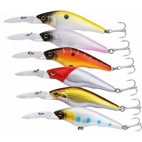 Anzhenji 2017 Minnow Fishing Lures Set Mixed 6 Colors Minnows Bait Crank Fishing Tackle Peche