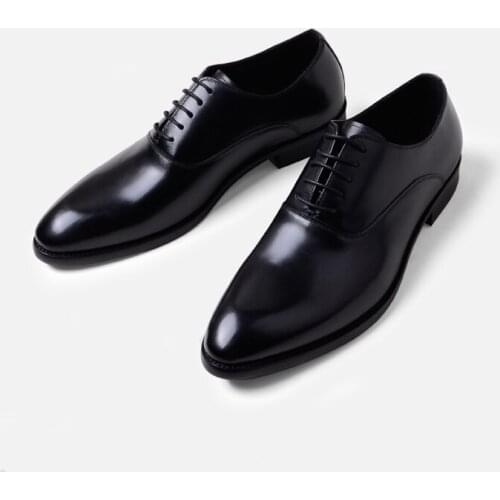2020 Classic black fashion Hidden heel shoes for men oxford leather shoes men formal zapatilla hombre office business male gents