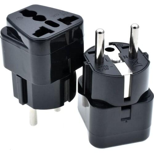 Universal 3 pin AC Germany Power Plug Adapter Travel Converter Australia UK USA EU Korea France,2pcs