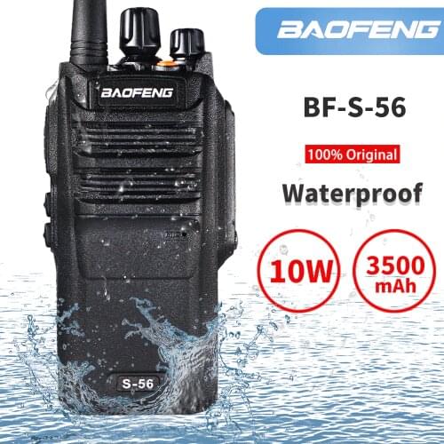 2020 Baofeng S-56 Waterproof Walkie Talkie 10W High Power CB Ham Radio 20KM Long Range Portable Hunting Two Way Radio BF-9700