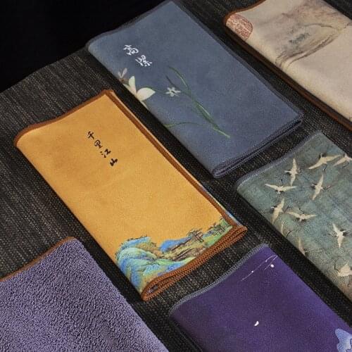 Suede Tea Towel Tea Cloth Tea Table Towel Cloth Chinese Absorbent Teapot Towel Kung Fu Tea Utensils Tea Napkin
