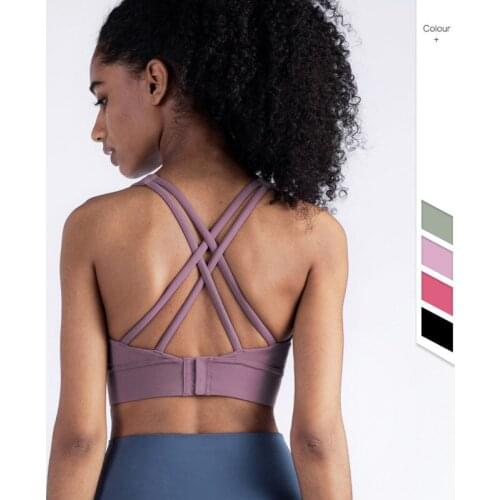 Training Women Yoga Bra Gym Sport Workout Running Halter Sexy Quick Dry Breathable Movement Underwear Cross-Back Tank Yomoriee