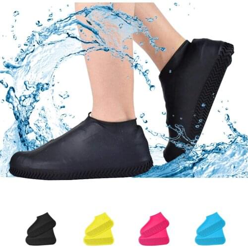 1 Pair Reusable Latex Waterproof Rain Shoes Covers Slip-resistant Rubber Rain Boot Overshoes S/M/L Shoes Accessories